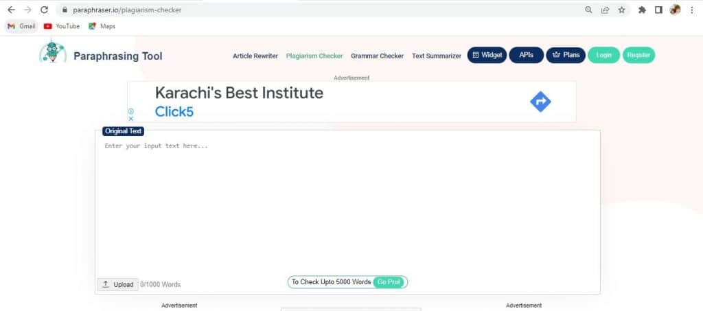 Paraphraser.io Plagiarism Checker