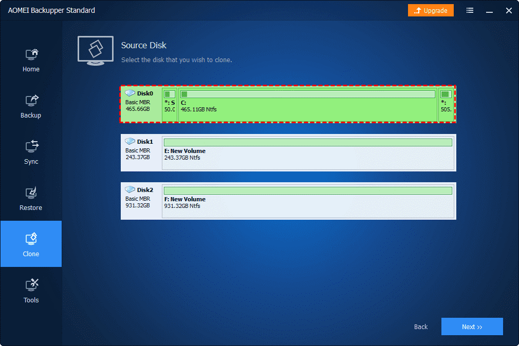 Select your smaller SSD