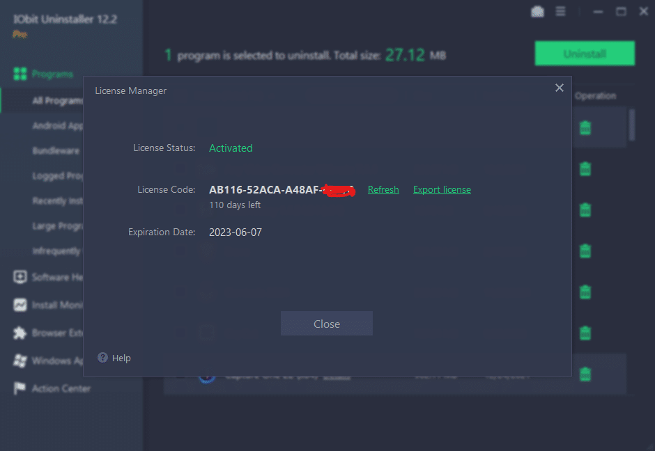 IObit Uninstaller 12 Pro License Key 2023