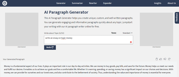 AI Paragraph Generator