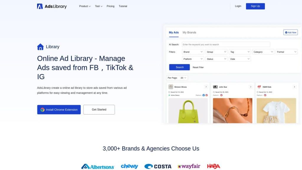 Download ads from adslibrary